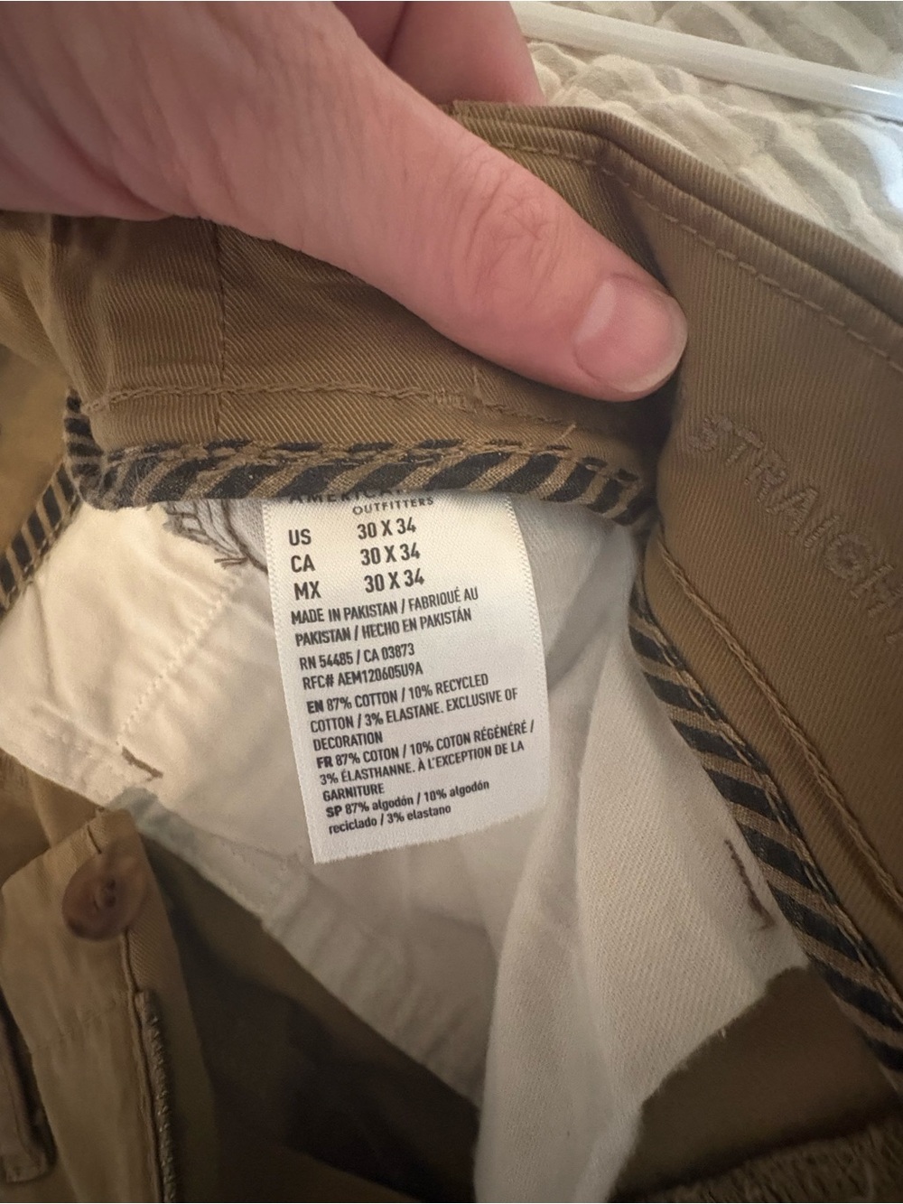 American Eagle Outfitters Men's Khaki Straight Chinos - Brown - Picture 4 of 4